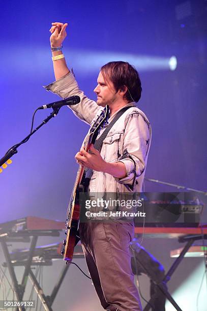Musician Brian Aubert of Silversun Pickups performs onstage during 106.7 KROQ Almost Acoustic Christmas 2015 at The Forum on December 12, 2015 in...