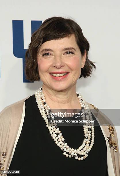 Actress Isabella Rossellini attends the "Joy" New York premiere at Ziegfeld Theater on December 13, 2015 in New York City.