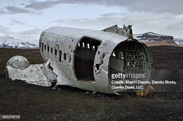 airplane crash in iceland - damlo does stock pictures, royalty-free photos & images