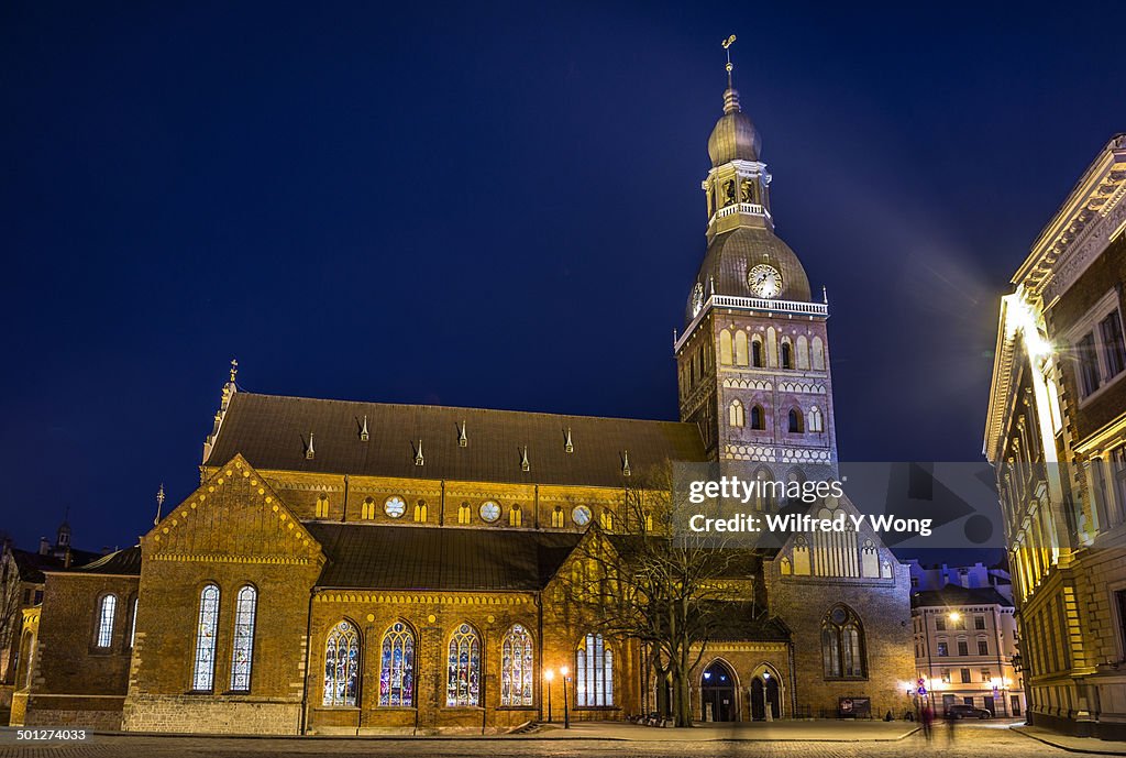 Riga Cathedral at night