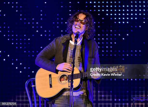 Musician Chris Cornell performs onstage during 106.7 KROQ Almost Acoustic Christmas 2015 at The Forum on December 13, 2015 in Los Angeles, California.