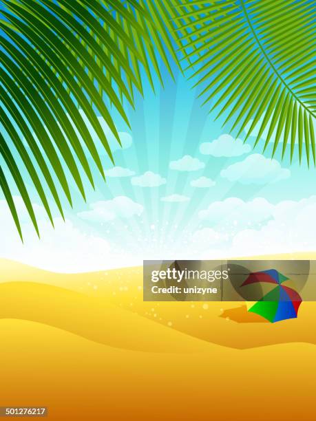 holiday background - tropical beach - backdrop projection of beach stock illustrations