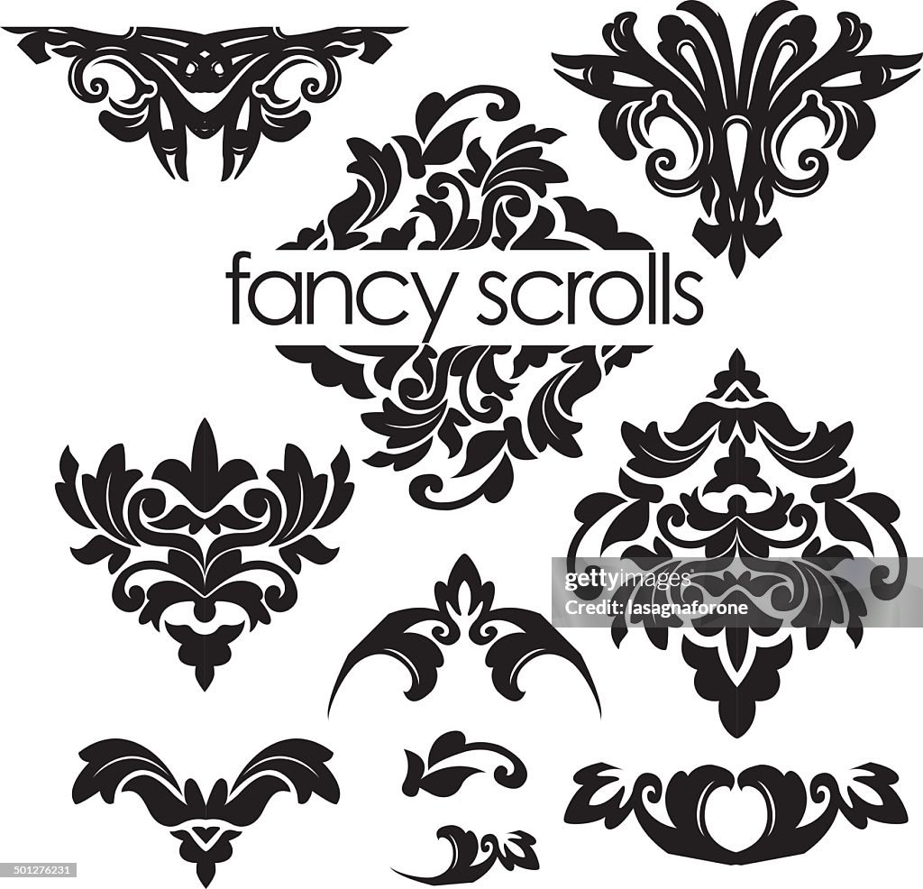 Fancy Scroll Design Vector Scroll Invation Card Design Vector, Scroll