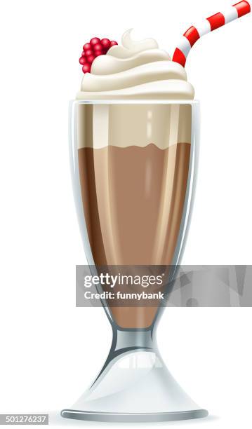 stockillustraties, clipart, cartoons en iconen met milk shake - chocolademilkshake