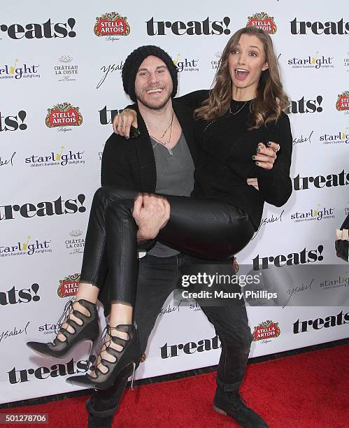 Alyssa Arce and Gregory Siff attend treats! Issue 10 Holiday Brunch presented by Stella Artois and Chateau La Coste at Ysabel on December 13, 2015 in...