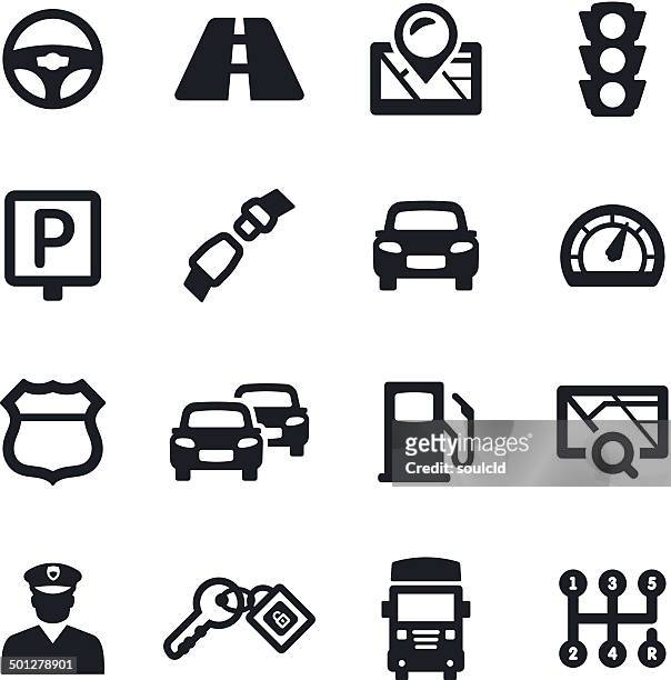 illustrazioni stock, clip art, cartoni animati e icone di tendenza di icone di traffico - parking sign