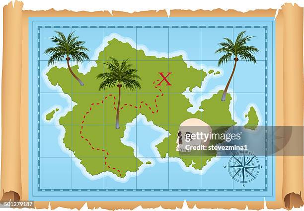 ilustrações de stock, clip art, desenhos animados e ícones de mapa do tesouro - arca de tesouro