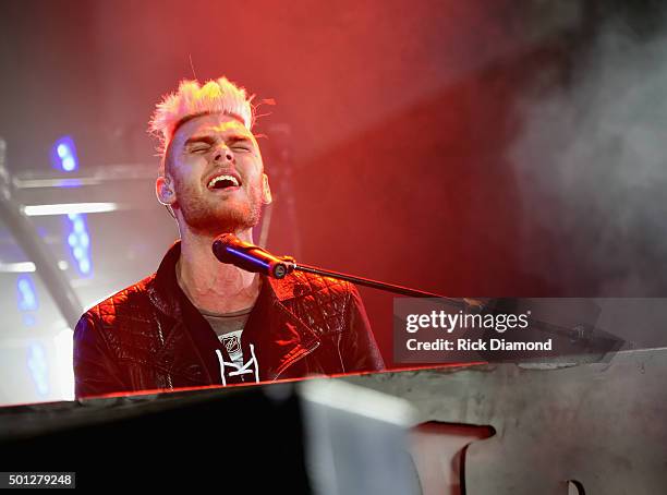 Singer/Songwriter Colton Dixon performs during Toby Mac's "This Is Not A Test Tour" at Bridgestone Arena on December 13, 2015 in Nashville, Tennessee.