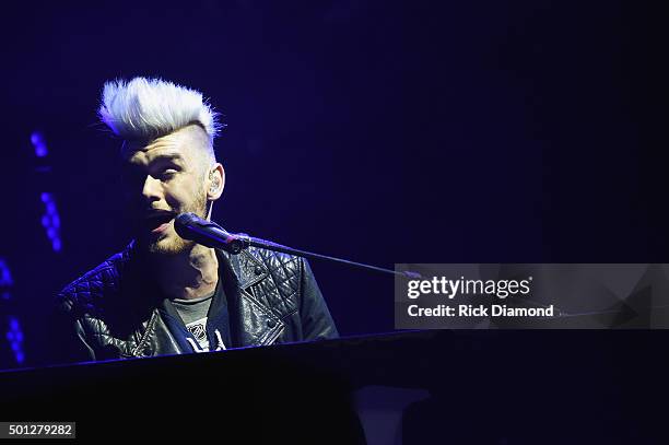 Singer/Songwriter Colton Dixon performs during Toby Mac's "This Is Not A Test Tour" at Bridgestone Arena on December 13, 2015 in Nashville, Tennessee.