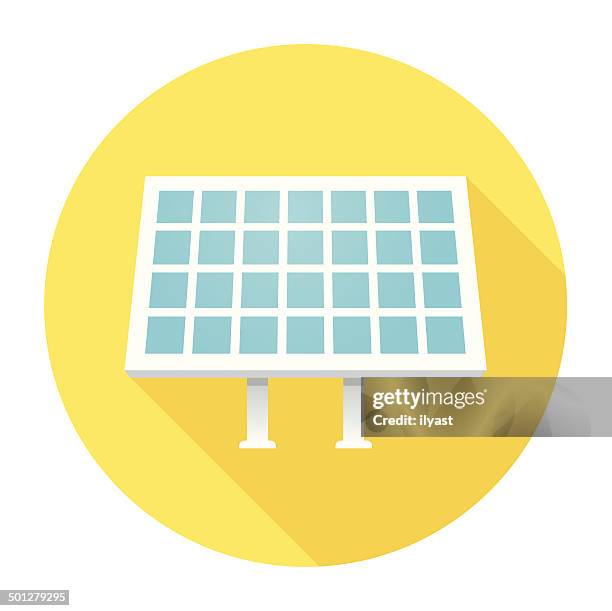 ilustrações de stock, clip art, desenhos animados e ícones de plana ícone do painel solar - painel solar