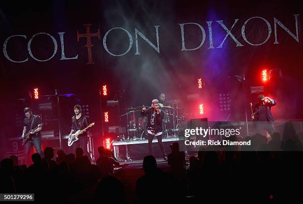 Singer/Songwriter Colton Dixon performs during Toby Mac's "This Is Not A Test Tour" at Bridgestone Arena on December 13, 2015 in Nashville, Tennessee.