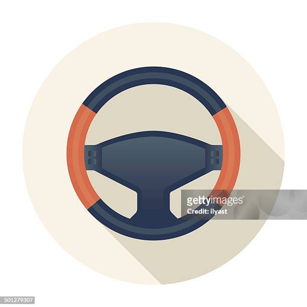 ilustrações de stock, clip art, desenhos animados e ícones de plana ícone de roda - steering wheel