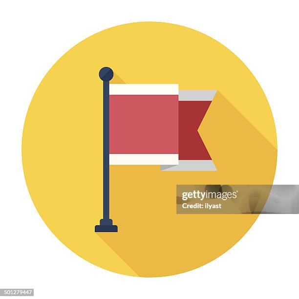 flat flag icon - red flag warning stock illustrations