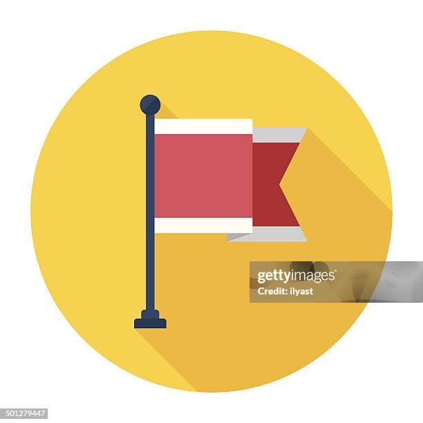 flat flag icon - red flag stock illustrations