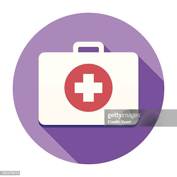 stockillustraties, clipart, cartoons en iconen met flat first aid kit icon - ehbo doos