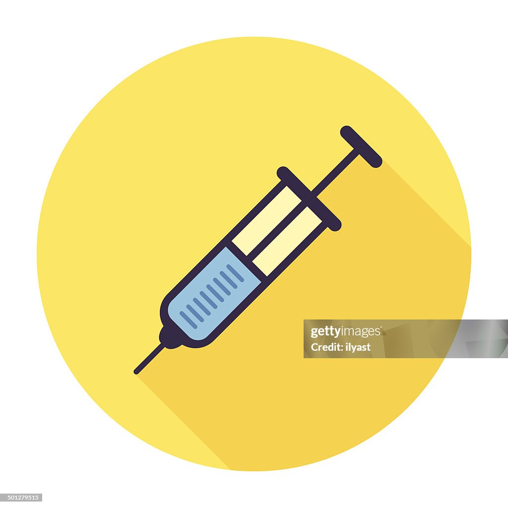 Flat Syringe Icon