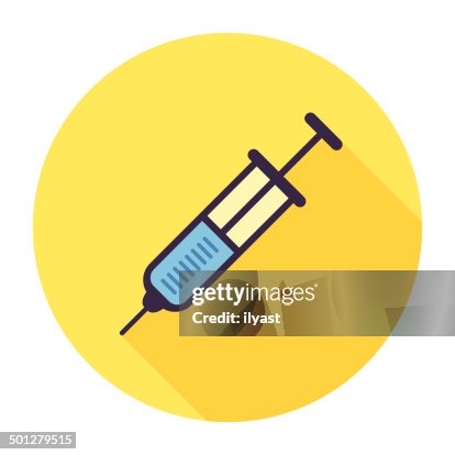 Flat Syringe Icon Flat Syringe Icon