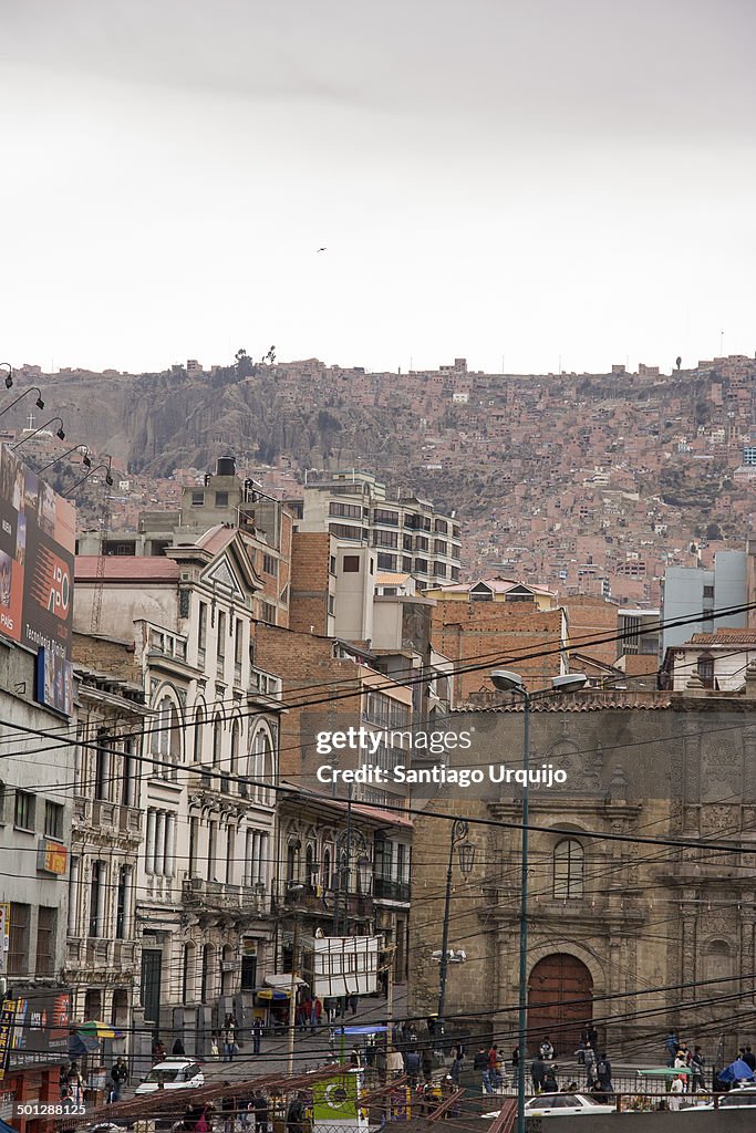 Street in center of city of La Paz