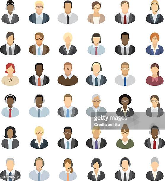 business people icons - torso icon stock illustrations