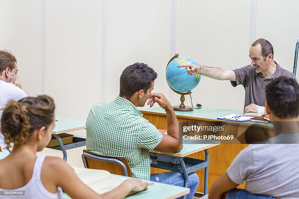 Professor scolds student during a lesson