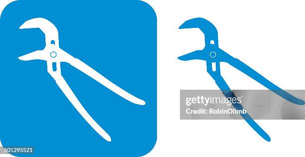 ilustrações de stock, clip art, desenhos animados e ícones de blue channel alicate ícone - alicate