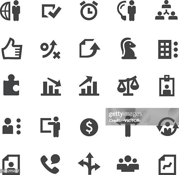 set of business and human resource icons - interactive whiteboard icon stock illustrations