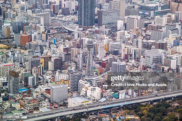 osaka city view - shinsekai osaka foto e immagini stock