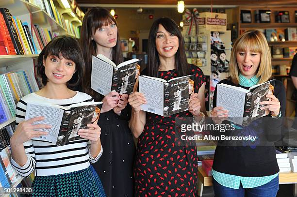 Actors Kate Micucci, Alexi Wasser, Illeana Douglas and Stephanie Drake attend the book signing of Illeana Douglas' book "I Blame Dennis Hopper: And...