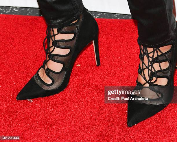 Reality TV Personality Farrah Abraham ,Shoe Detail, attends the celebrity family Sunday funday toy drive and screening of "Alvin And The Chipmunks:...