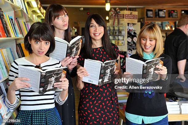 Actors Kate Micucci, Alexi Wasser, Illeana Douglas and Stephanie Drake attend the book signing of Illeana Douglas' book "I Blame Dennis Hopper: And...