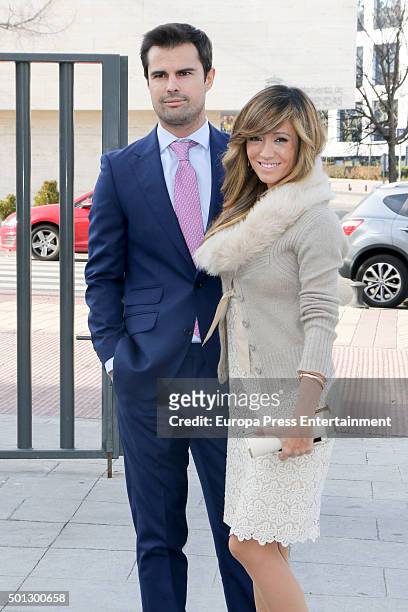 Marta Gonzalez and Curi Gallardo attend the Christening of Juan Pena and Sonia Gonzalez 's son Tristan Pena on December 10, 2015 in Madrid, Spain.
