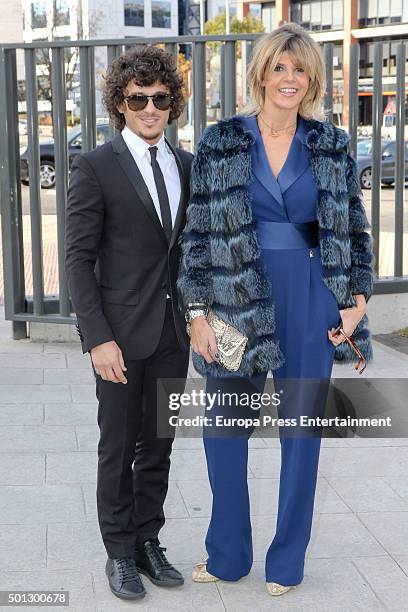 Arantxa de Benito and Agustin Etienne attend the Christening of Juan Pena and Sonia Gonzalez 's son Tristan Pena on December 10, 2015 in Madrid,...