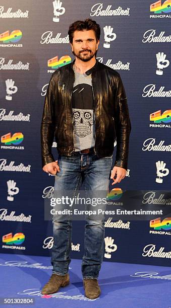 Juanes attend the 40 Principales Awards 2015 photocall at Barclaycard Center on December 11, 2015 in Madrid, Spain.