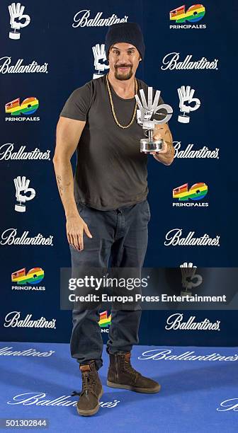 Macaco attend the 40 Principales Awards 2015 photocall at Barclaycard Center on December 11, 2015 in Madrid, Spain.