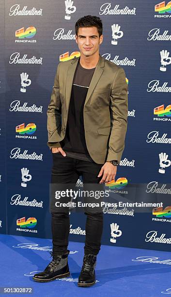 Maxi Iglesias attend the 40 Principales Awards 2015 photocall at Barclaycard Center on December 11, 2015 in Madrid, Spain.