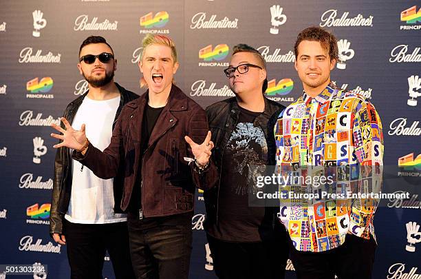 Pop Rock band Walk the Moon members attend the 40 Principales Awards 2015 photocall at Barclaycard Center on December 11, 2015 in Madrid, Spain.