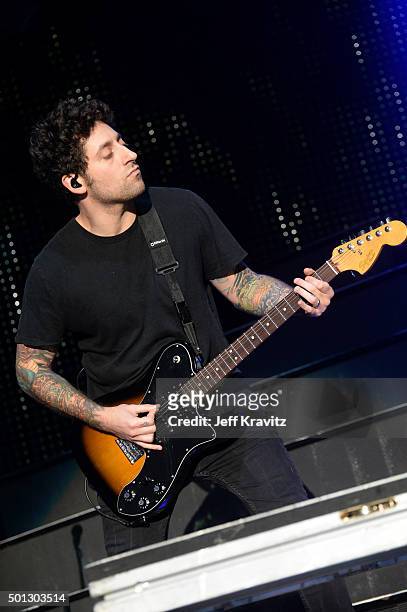 Musician Joe Trohman of Fall Out Boy performs onstage during 106.7 KROQ Almost Acoustic Christmas 2015 at The Forum on December 13, 2015 in...