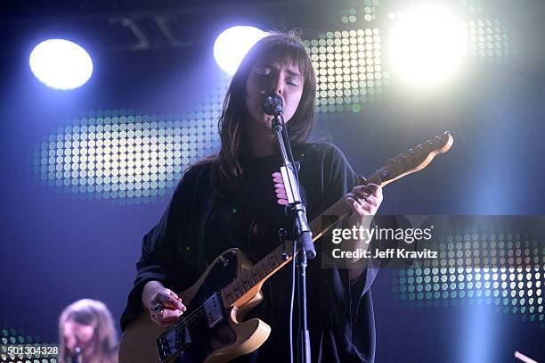 Musician Nanna Bryndís Hilmarsdóttir of Of Monsters and Men performs onstage during 106.7 KROQ Almost Acoustic Christmas 2015 at The Forum on...