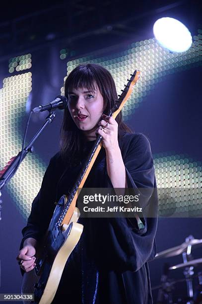 Musician Nanna Bryndís Hilmarsdóttir of Of Monsters and Men performs onstage during 106.7 KROQ Almost Acoustic Christmas 2015 at The Forum on...