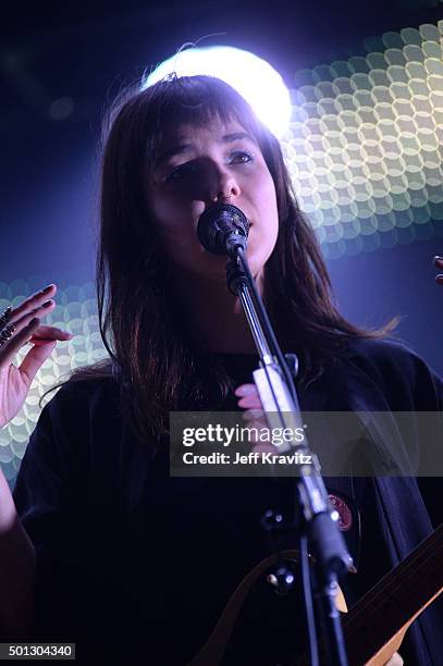 Musician Nanna Bryndís Hilmarsdóttir of Of Monsters and Men performs onstage during 106.7 KROQ Almost Acoustic Christmas 2015 at The Forum on...