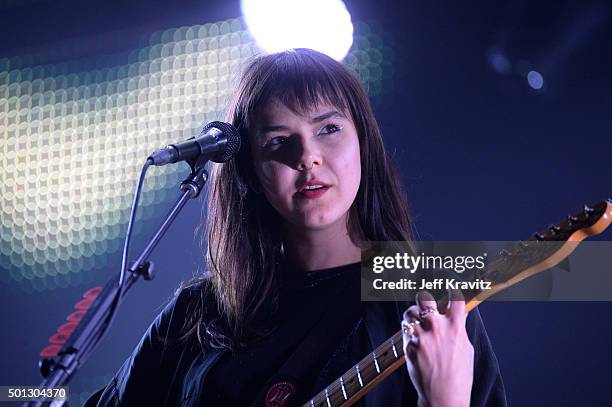 Musician Nanna Bryndís Hilmarsdóttir of Of Monsters and Men performs onstage during 106.7 KROQ Almost Acoustic Christmas 2015 at The Forum on...