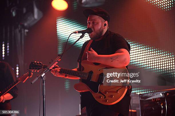 Musician Ragnar þórhallsson of Of Monsters and Men performs onstage during 106.7 KROQ Almost Acoustic Christmas 2015 at The Forum on December 13,...