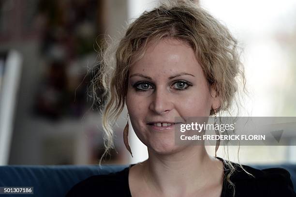 Felicitas Rohrer, a German woman who is suing German pharmaceuticals giant Bayer, poses during an interview with an AFP journalist at her home in...