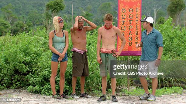Villains Have More Fun" - Kelley Wentworth, Keith Nale, Spencer Bledsoe and Jeff Probst during the thirteenth episode of SURVIVOR, Wednesday, Dec. 9...