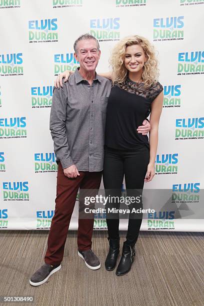 Radio personality Elvis Duran and singer Tori Kelly at the Z100 Studio on December 14, 2015 in New York City.