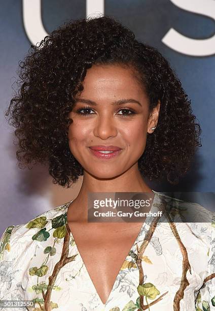 Actress Gugu Mbatha-Raw attends the "Concussion" cast photo call at Crosby Street Hotel on December 14, 2015 in New York City.