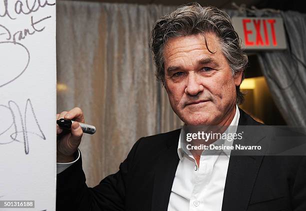 Actor Kurt Russell attends AOL BUILD Series: Kurt Russell, Walton Goggins, Tim Roth, And Demian Bichir "The Hateful Eight" at AOL Studios In New York...