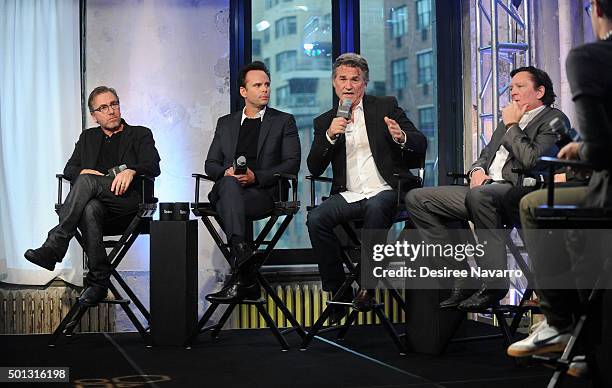 Actors Tim Roth, Walton Goggins, Kurt Russell, Michael Madsen attend AOL BUILD Series: Kurt Russell, Walton Goggins, Tim Roth, And Demian Bichir "The...