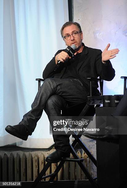 Actor Tim Roth attends AOL BUILD Series: Kurt Russell, Walton Goggins, Tim Roth, And Demian Bichir "The Hateful Eight" at AOL Studios In New York on...