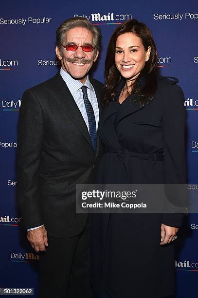 Geraldo Rivera and Erica Michelle Levy attend DailyMail.com Holiday Party 2015 on December 10, 2015 in New York City.